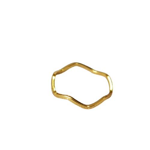 Minimalist Simple Wave Curve Brass Gold Plated INSPort Inspired Delicate Layered Band Fashion Personality Ring Index Finger Ring