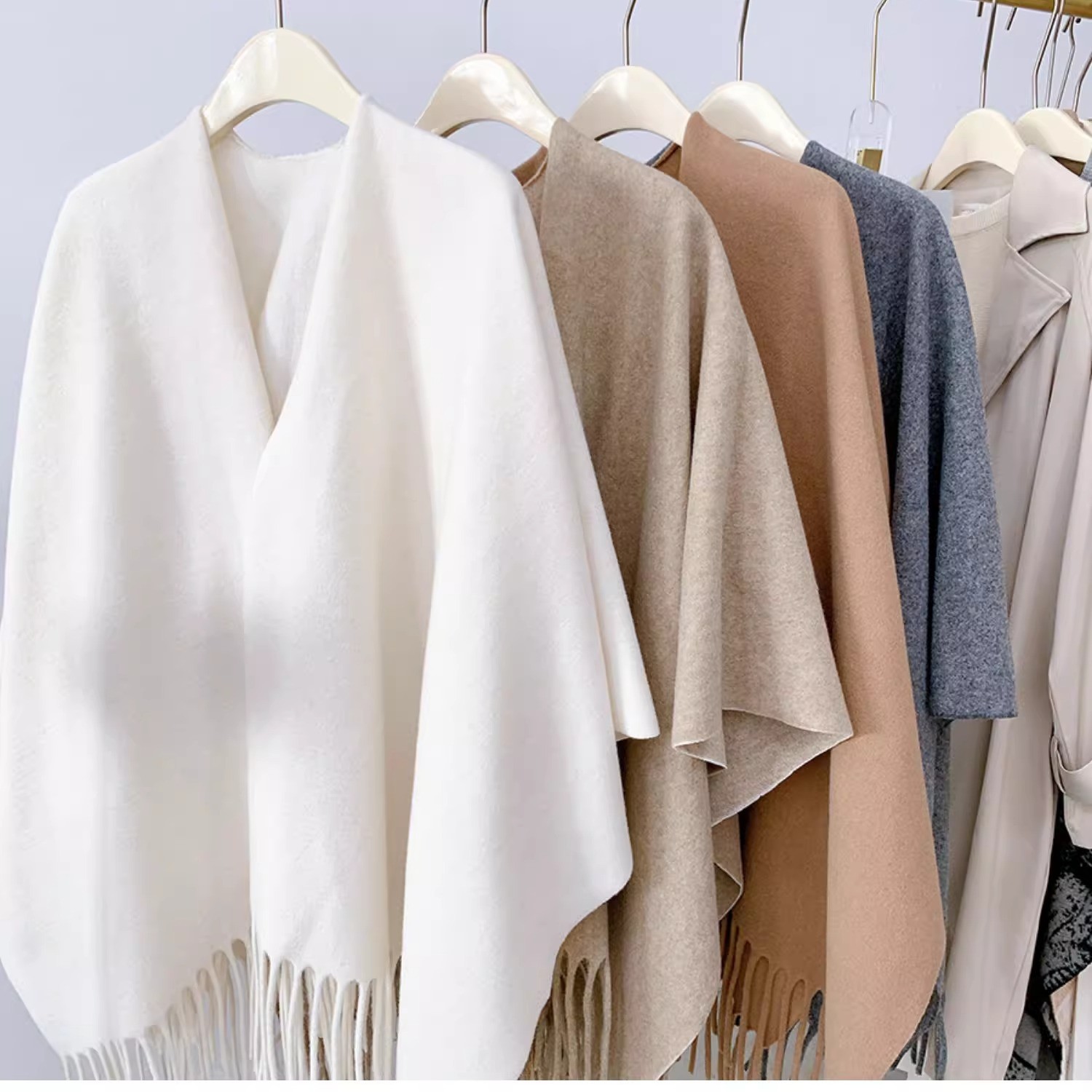 Solid color trench coat