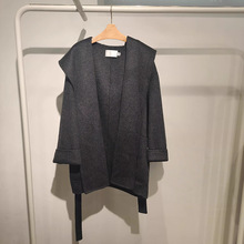 商场同款2025冬季新款女装时尚百搭连帽毛呢大衣外套女5GA170833