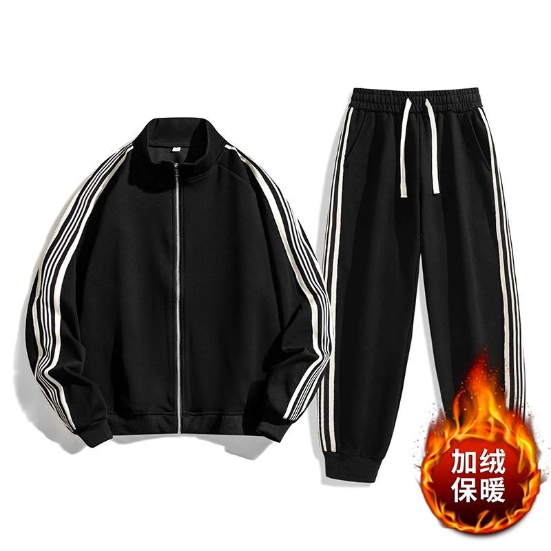 Spring autumn cotton sports suit, warm set, trousers, (Cross-border trading)