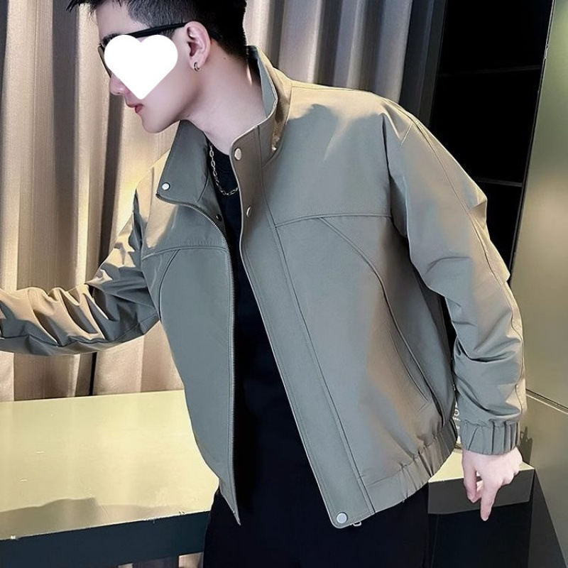 Designed Stand-Up Collar Jacket for Men in Spring and Autum Trendy Brand Handsome Casual Jacket 2025 New Men's Versatile Tops