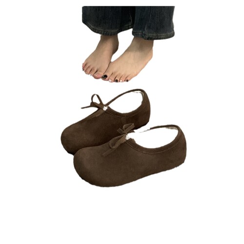 Vintage leather round-toe single women's shoes for spring and autumn, new large head brogues for girls, flat sole one-pump casual bean-toe shoes