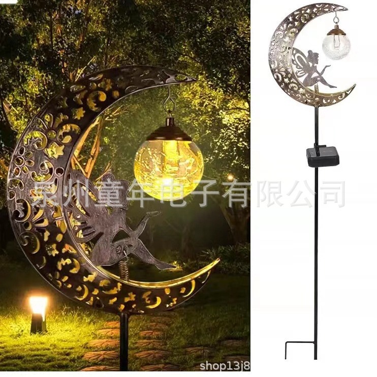 In-Stock Amazon Hot-Selling Moon Fairy Ground Stake Lights, Fairy Garden Lights, Courtyard Lights, Projector Lights, Lawn Lights, Solar-Powered