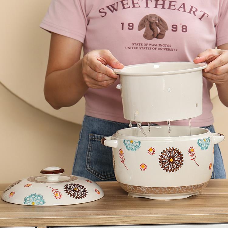 Minnan Yishang Stew Pot with Lid for Home Use, Ceramic Stew Jar with Lid for Cooking Large Duck Soup, New Model