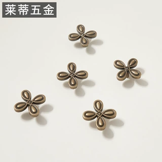玉环莱蒂黄铜复古四叶草衣柜门拉手现代轻奢简约黄古铜抽屉小把手