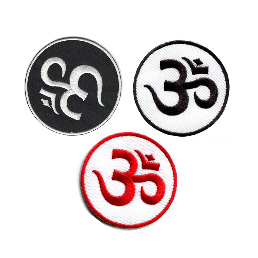 电脑绣花衣服辅料装饰品圆形刺绣布贴背胶款可缝可熨烫适合衣服包