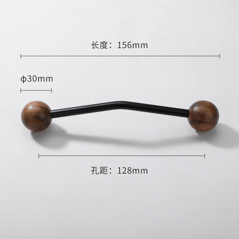 新中式实木胡桃木小把手轻法式衣橱柜门抽屉拉手黄铜中古风小拉手|undefined