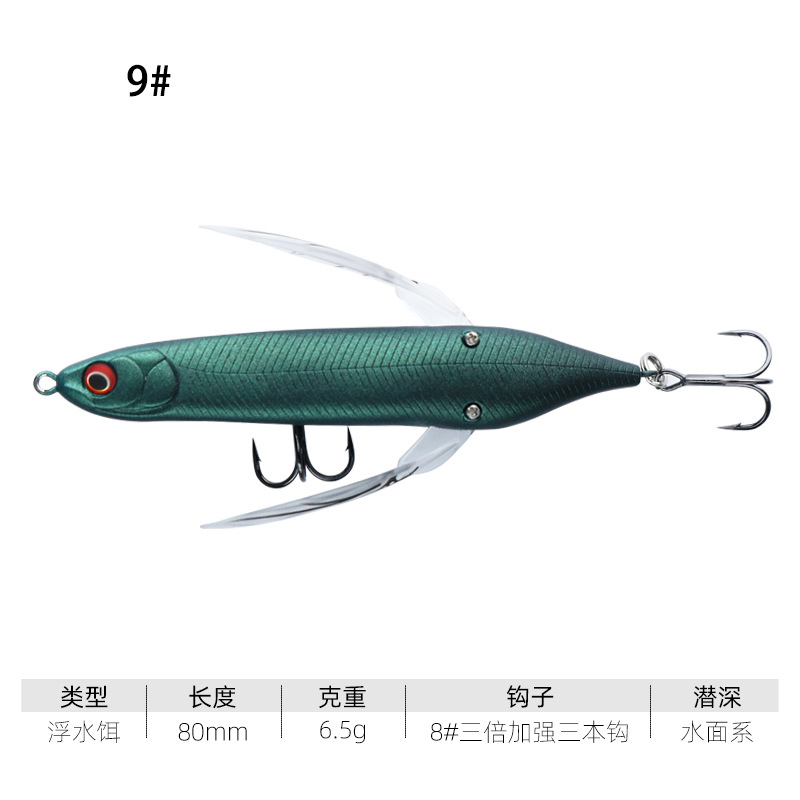 Lexin superficie del agua tractor superficie del agua libélula insecto cebo uniforme flotante Bass bagre perro pez negro Luya cebo