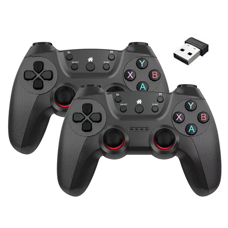 2.4Gワイヤレスゲームコントローラー、Android PCTVコンピューターテレビ用、2人用1対2コントローラーの国境を越えた特別供給|undefined