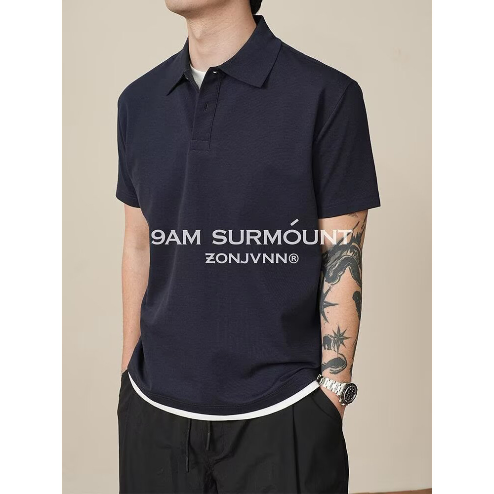 POLO camisa solapa manga corta hombre falso dos negocios británicos ocio suelto verano fresco marea comercio exterior transfronterizo al por mayor