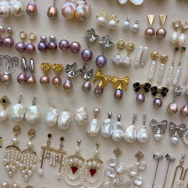 geometric fashionable elegant universal earrings pearl