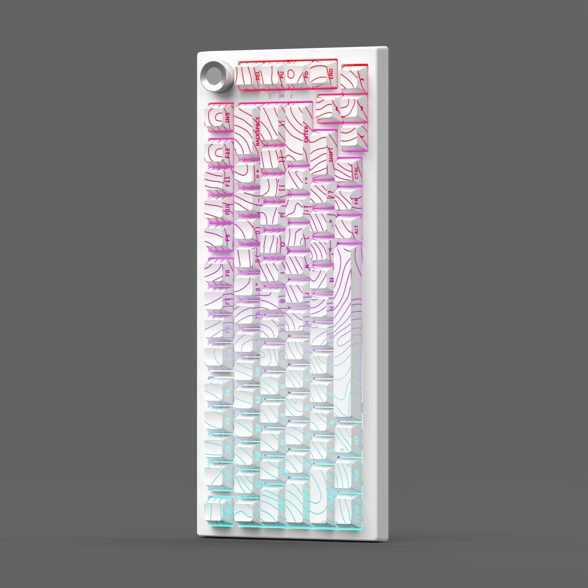K81 teclado mecánico de tres modos personalizado con perilla de alto valor visual, grabado lateral inalámbrico Bluetooth juego de oficina dedicado a los deportes electrónicos