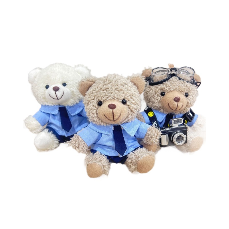 Bolsa de oso pequeño colgante muñeca de peluche muñeca uniforme camisa formal Teddy Bear regalo impresa LOGO