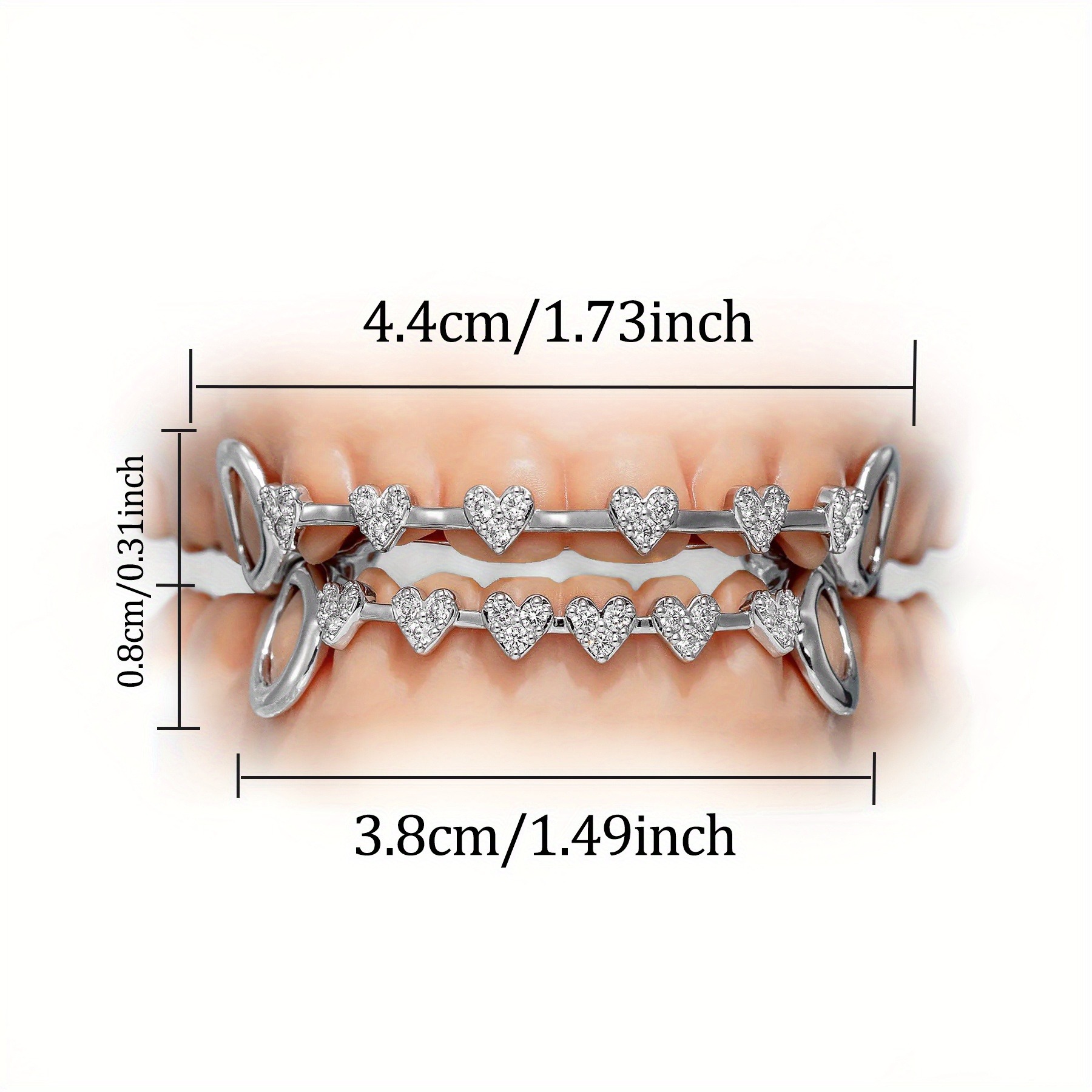12g Weight Artificial Gemstones Inlay Material Hip-Hop Geometric Copper Artificial Gemstones Unisex Tooth Decoration