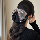 Демисезонный хвостик с бантиком, изысканная заколка-крабик, заколка для волос, аксессуар для волос, изысканный стиль