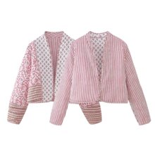 批发2024秋新品欧美风女装两面穿绗棉服宽松棉衣