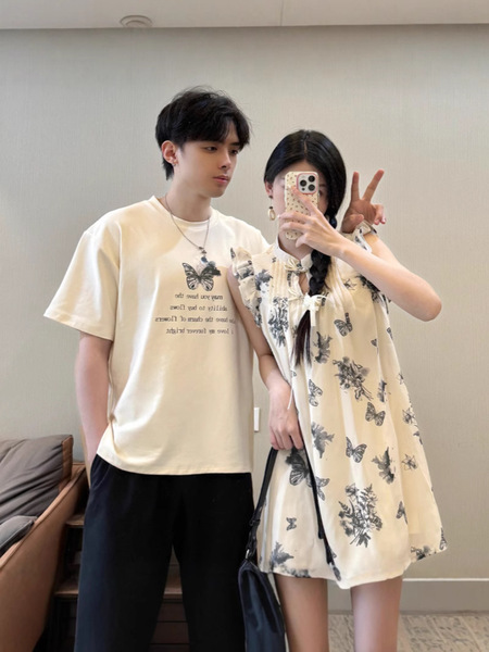 Summer retro couple clothing