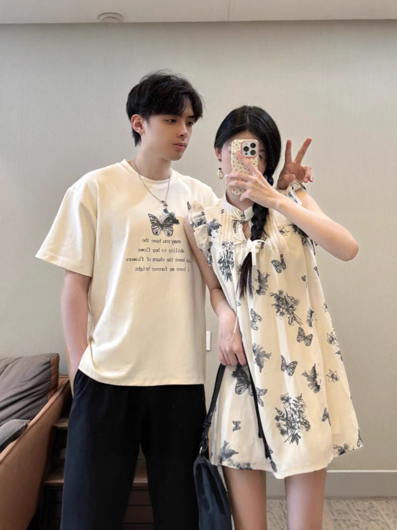 Summer retro couple clothing