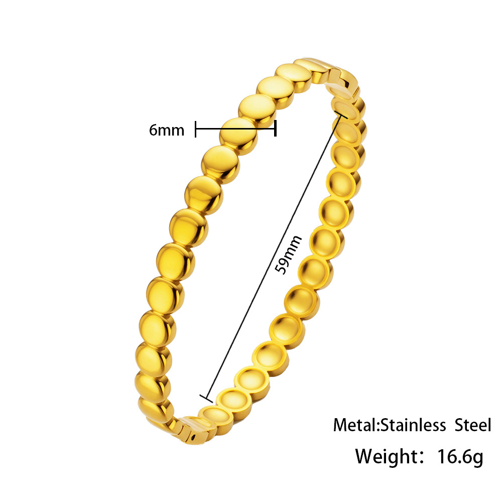 Titanium Steel Bamboo Style Bangle Micro Inlaid Simple Luxury Bracelet_voghion.com