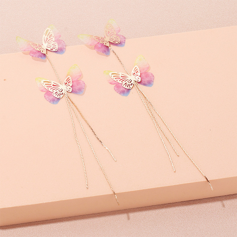 Sweet Butterfly Alloy Plating Drop Earrings display picture 4