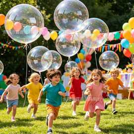 生日周岁宴装饰波波球透明发光气球摆件地摊热销跨境出货厂家直供