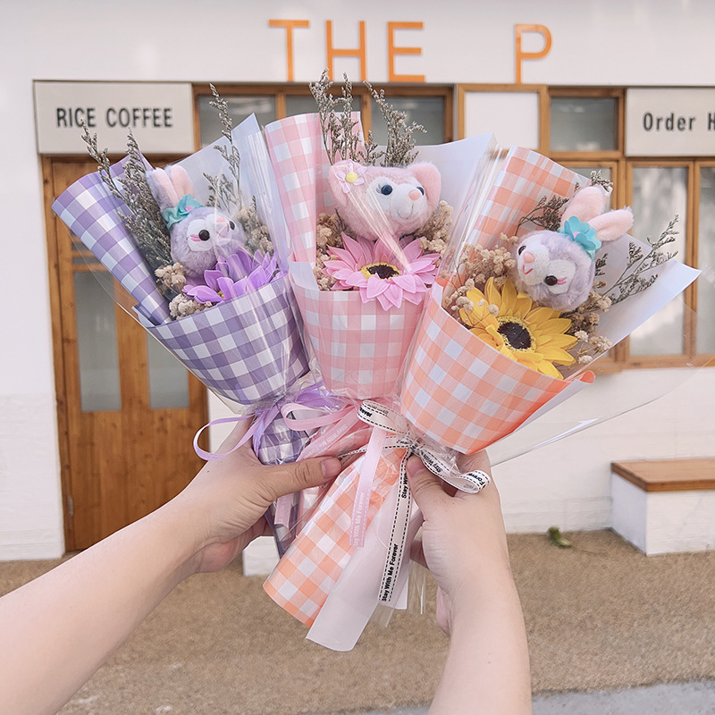 Regalo del Día de San Valentín, ramo de muñecos Star Dew, rosas de imitación estrelladas, flores secas, flores de cumpleaños para niñas