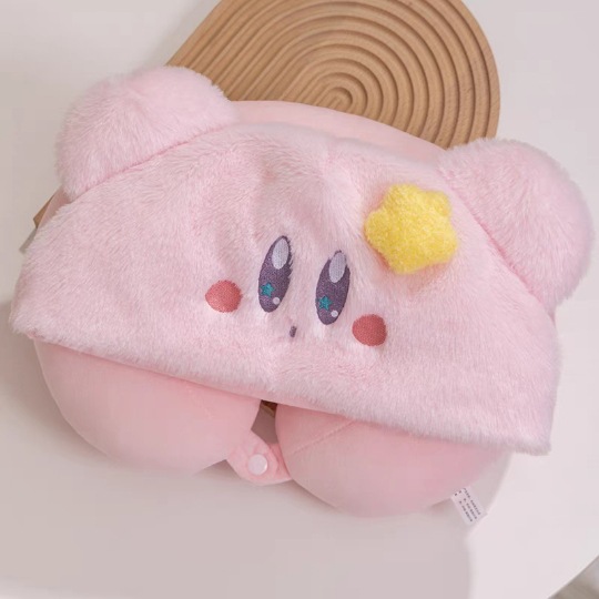 Linda estrella de dibujos animados Dibujos animados con capucha almohada en forma de U siesta almohada bolsa de agua caliente inyección de agua calentador de mano