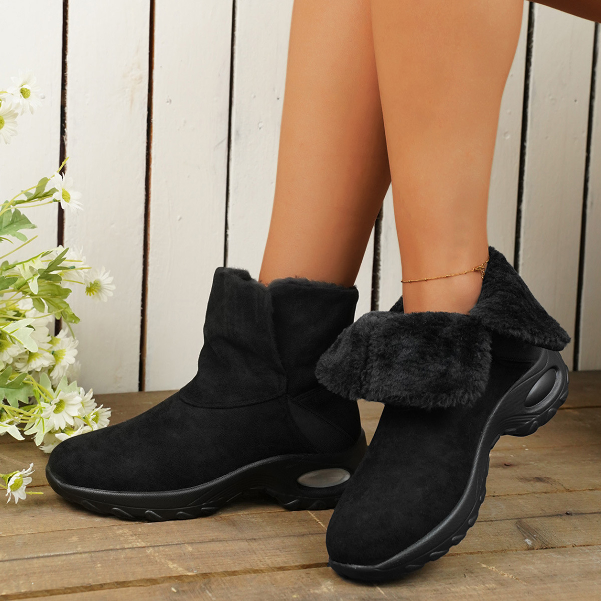 Stivali da neve da donna in cotone cashmere e stampa leopardata, di grandi dimensioni, nuovi, caldi, invernali, con suola spessa_voghion.com