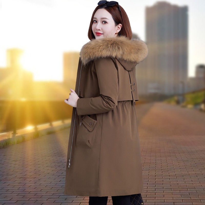 White Duck down Jacket Women's Mid-Length 2025 New Winter Style Style Jacket with Removable Liner Fur Collar Jacket