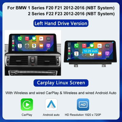 10.25'' Car Multimedia Display for Bmw 1/2 Series Nbt System Bluetooth Wireless Carplay (Car display) - 1025inch-left-rudder-12-series-nbt-system