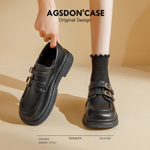 Augu Shiden Retro Loafers for Women 2025 Autumn New Fashion Thick-Soled British Style French Small Leather Shoes Trendy