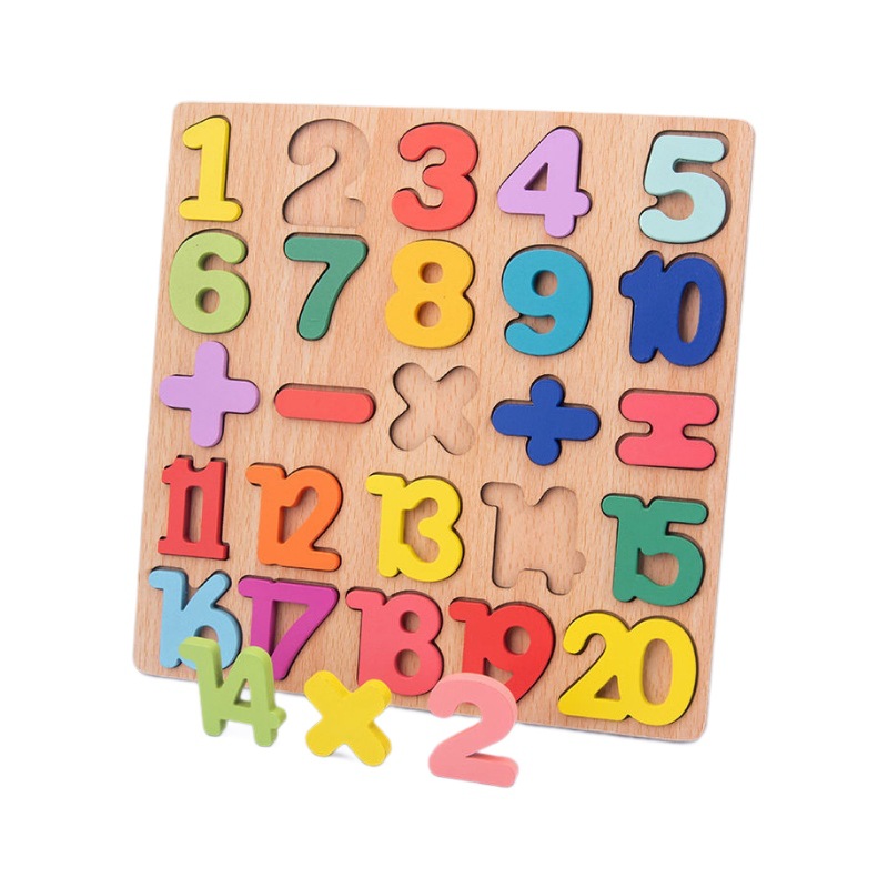 Rompecabezas de números para niños, bloques de construcción, educación temprana para niños, rompecabezas de formas de letras, desarrollo intelectual, juguetes educativos a juego de madera