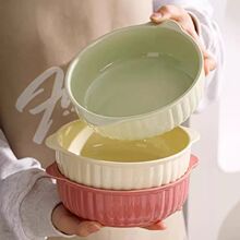 奶油7.5英寸双耳陶瓷面碗沙拉碗釉下彩学生可爱家用大号直发一件