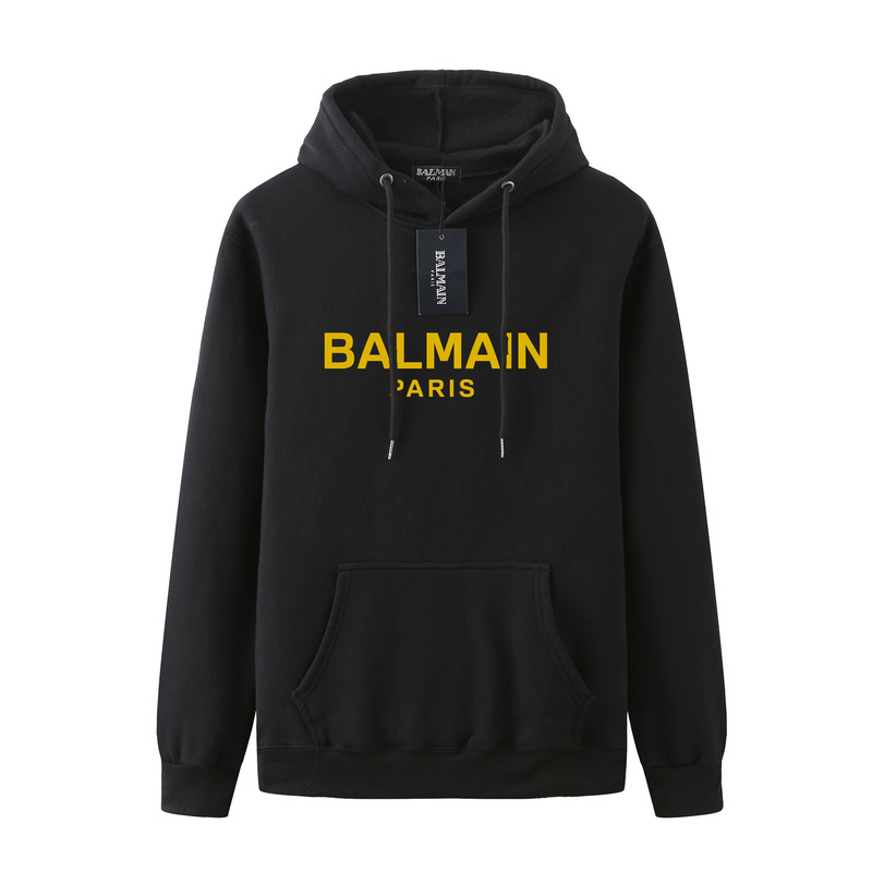 21Ss Autumn and Winter New Balmain Balmain Cotton Letter Loose Pullover Hoodie Sweatshirt for Men and Women 705