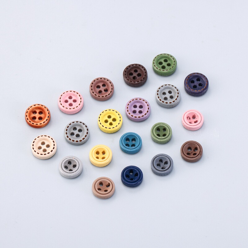 DIY Cartoon Children's Clothing Small Buttons Colorful Natural Wood Dotted Solid Color Buttons Shirt Skirt Wooden Round Buttons DIY Cartoon Children's Clothing Small Buttons Colorful Natural Wood Dotted Solid Color Buttons Shirt Skirt Wooden Round Buttons