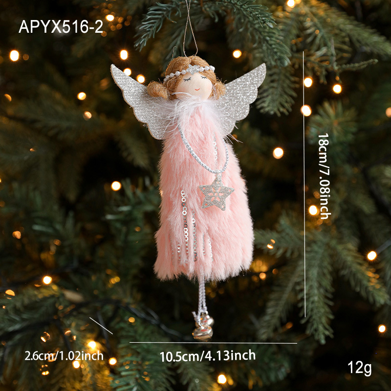 Nuevo peluche Angel Girl amor campana decoración del árbol de Navidad colgante alas muñeca muñeca accesorios de decoración