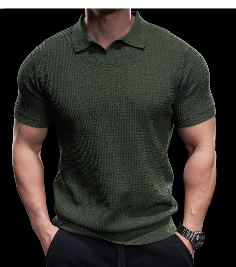 Camiseta de solapa de manga corta para hombre coreano de verano transfronterizo Camiseta de polo para hombre de comercio exterior Camiseta casual de Amazon al por mayor