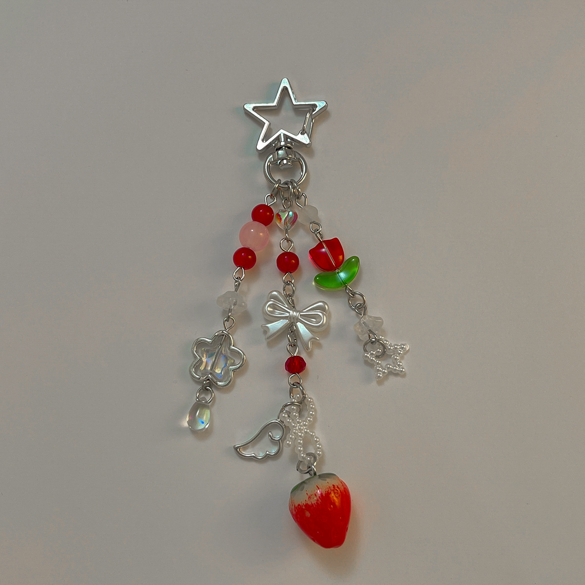 12g Weight Bag Pendant, Keychain Classification 1 Piece Quantity Daily Occasion Alloy Material Fruit, Strawberry Pattern Women's Gender Cute, Pastoral Style Cute Pastoral Fruit Strawberry Arylic Alloy Women's Bag Pendant Keychain 31