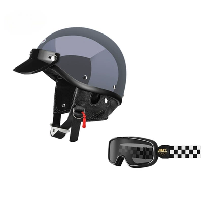 Women's Electric Vehicle Pedal Half | Motosiklet dəbilqələri - xs-cement-gray-black-and-white-checkered-goggles-free-shipping-by-sf-express