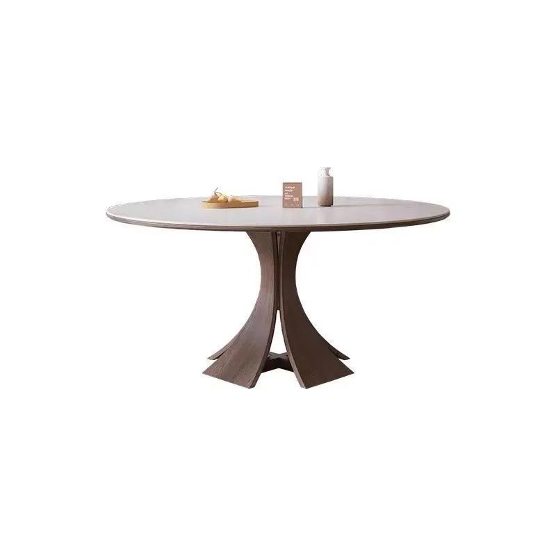 Mesa de comedor de 1.1m de tabla de roca blanca mate