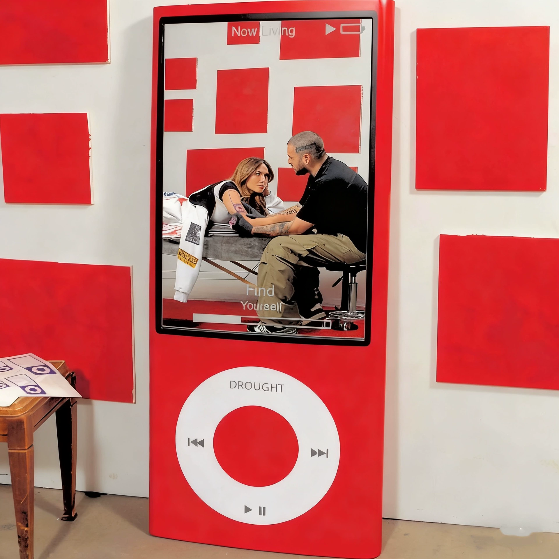 Зеркало в полный рост ретро в стиле iPod, 60×10×142 см, напольное цветное