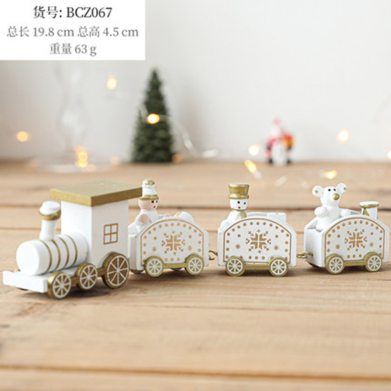 Hong Kong Heng regalo de Navidad de madera pintado tren decoración joyería creativa decoración vacaciones diseño