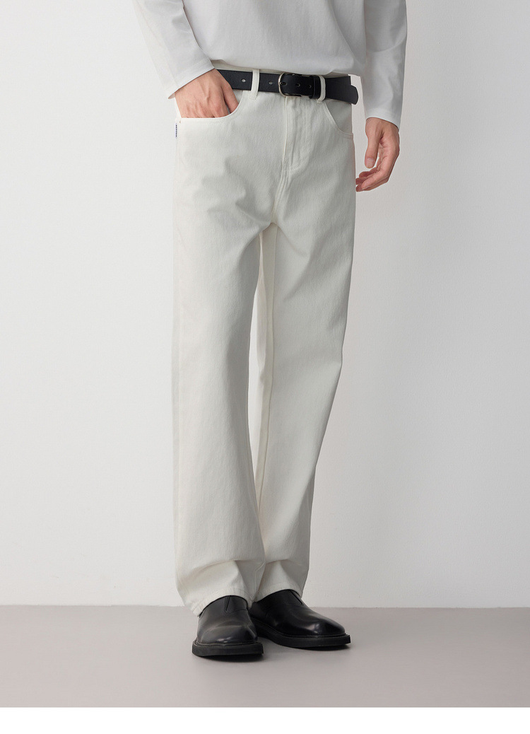 Quần jean nam slim công sở cotton cao cấp — trắng chi tiết 13