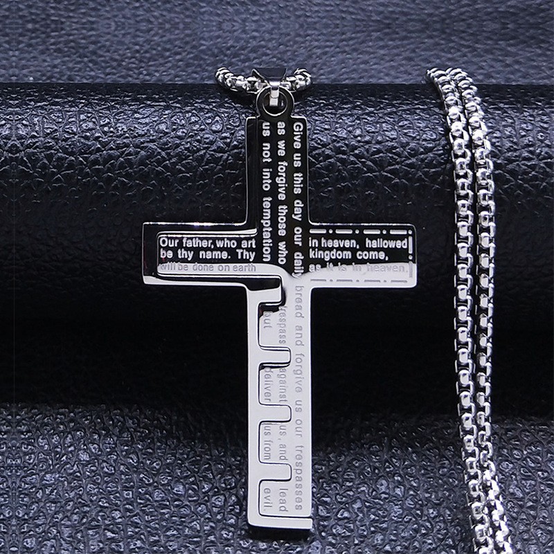 Hip-Hop Cross Stainless Steel Titanium Steel Plating Unisex Pendant Necklace display picture 3