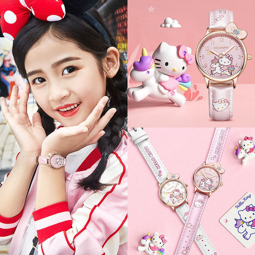 ZGO Zhenggang Sanrio children's watch schoolgirl girl helloKitty watch waterproof luminous quartz watch