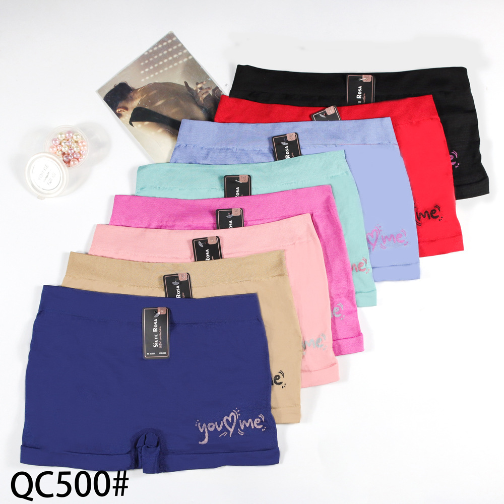 Pantalones cortos de seguridad sin costuras para mujer, de verano, con ajuste elástico y diseño estampado.