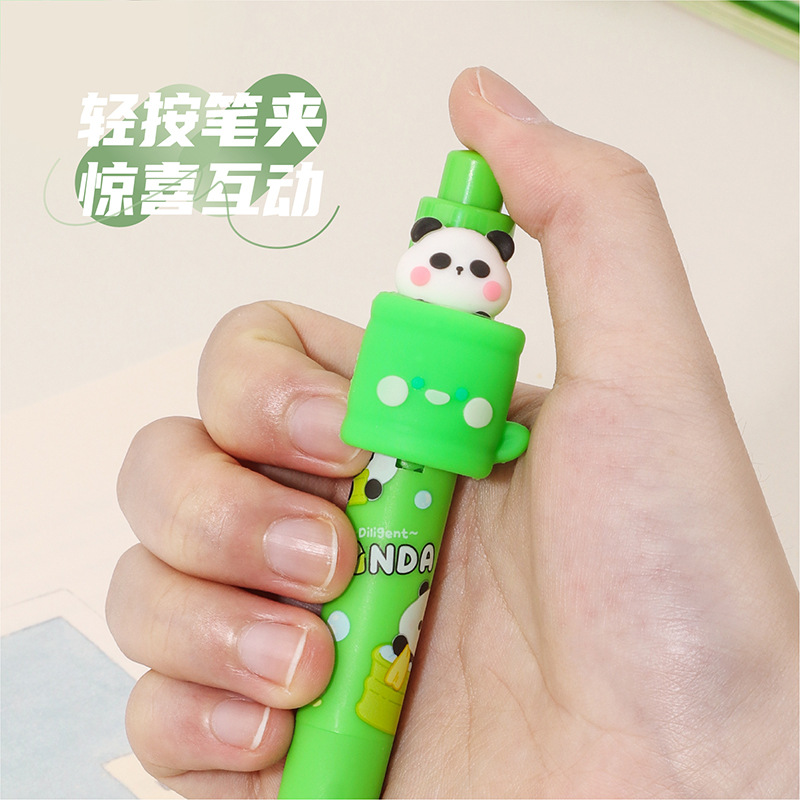 KUKI KOKI casa creativa pluma neutra panda pulsación sorpresa pluma adorable estudiante pluma de firma pluma a granel