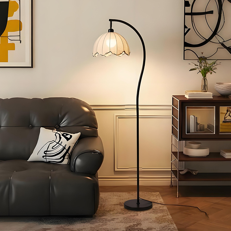 Luz de piso del dormitorio retro americana lámpara de piso de la sala de estar al lado del sofá mesa de té lámpara de cabecera del dormitorio 488L image 2