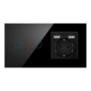 157 touch single circle black three open + USB socket
