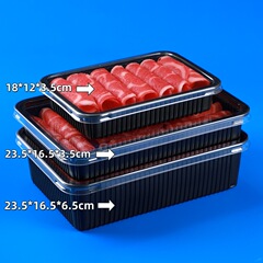 平蓋金牛羊肉巻き包装箱pp材pet黒箱外カードは生鮮肥牛焼肉の出前包装箱である